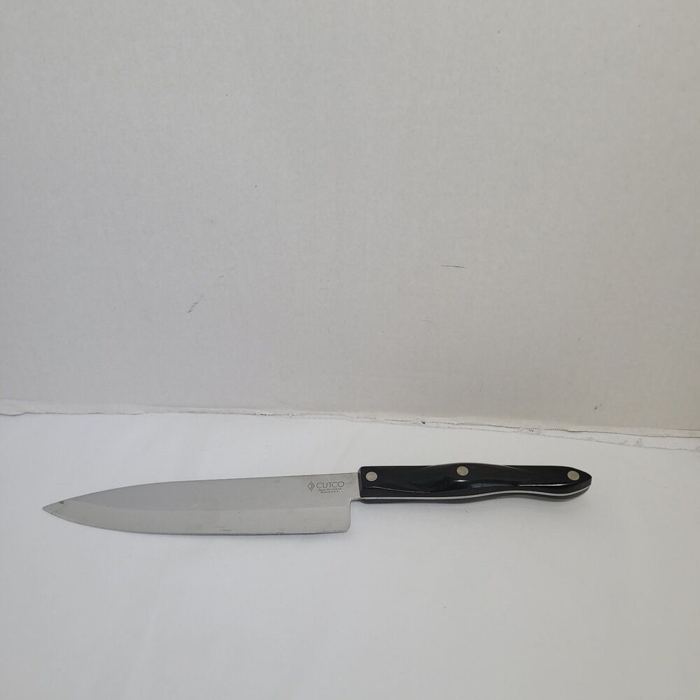 Cutco 1728 JI 7-5/8 Petite Chef Knife Brown Marbled Handle USA *flawed